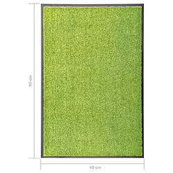 vidaXL Paillasson lavable Vert 60x90 cm pas cher