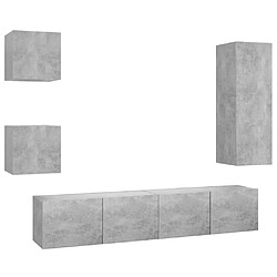 vidaXL Ensemble de meubles TV 5 pcs Gris béton Bois d'ingénierie