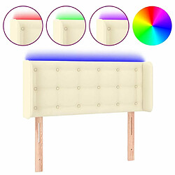 Maison Chic Tête de lit scandinave à LED,meuble de chambre Crème 83x16x78/88 cm Similicuir -MN90052