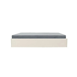 Acheter Lit adulte 160 x 200 cm + coffre de rangement - TIssu gris beige - ECLIPSE