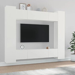 vidaXL Ensemble de meubles TV 8 pcs Blanc Bois d'ingénierie