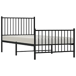 Avis vidaXL Cadre de lit métal sans matelas avec pied de lit noir 90x190 cm