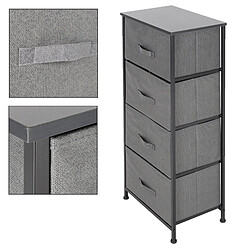 Avis Commode penderie étagère avec 4 tiroirs tissu cadre noir 45x30x94 cm ML-DESIGN®