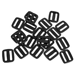 20pcs 3 barres rectangle boucles slide outil tri glide boucle 20mm noir