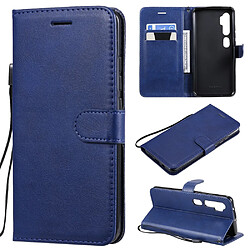 Etui en PU style de couleur unie bleu pour votre Xiaomi Mi CC9 Pro/Mi Note 10/Mi Note 10 Pro