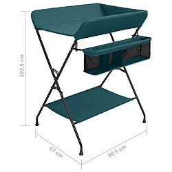 vidaXL Table à langer Vert Fer pas cher