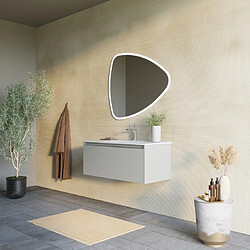 Kiamami Valentina MEUBLE DE SALLE DE BAIN 100CM SABLE MAT, LAVABO, MIROIR À POSER 100X85 | MONACO