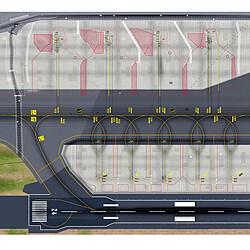 Tablier Régional de Modèle D'aéroport de Modèle de Feuille de Disposition 1/400 1/500 Accs de Véhicules de Soutien pas cher