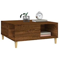 Avis vidaXL Table basse chêne marron 80x80x36,5 cm bois d'ingénierie