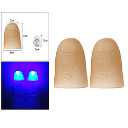 Avis 2x LED Magic Light Up Thumb Props Fingers Trick Lights Blue Light