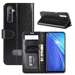 Etui en PU Cheval fou avec support noir pour votre Realme 6