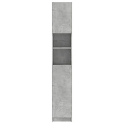 Maison Chic Armoire de salle de bain,Meuble de rangement,Meuble haut Gris béton 32x25,5x190 cm Aggloméré -GKD257361 pas cher