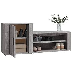 Avis vidaXL Armoire à chaussures Sonoma gris 130x35x54 cm Bois d'ingénierie