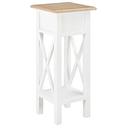 Maison Chic Table d'appoint | Table Basse Blanc 27 x 27 x 65,5 cm Bois -GKD14316 pas cher