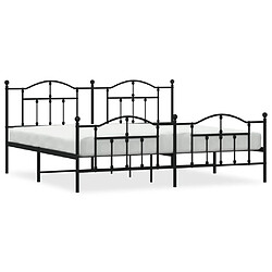 Maison Chic Lit adulte - Lit simple Cadre de lit métal avec tête de lit/pied de lit,Structure du lit Contemporain pour chambre noir 200x200 cm -MN32299