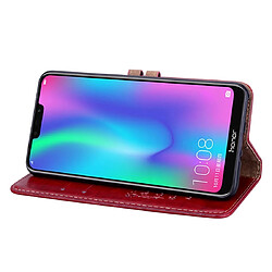 Wewoo Housse Coque Business Style Oil Wax Texture en cuir à rabat horizontal pour Huawei Honor 8Cavec support et fentes cartes et portefeuille rouge pas cher