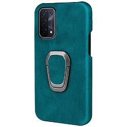 Coque en TPU + PU avec béquille, cyan pour votre Oppo A54 5G/A93 5G/A74 5G