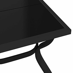 Maison Chic Table de jardin | Table d'extérieur Noir 180x80x70 cm Acier et verre -GKD19425 pas cher