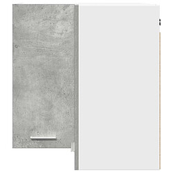 Avis vidaXL Armoire d'angle suspendue Gris béton 57x57x60 cm Aggloméré