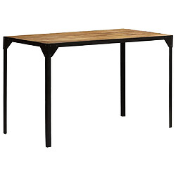 vidaXL Table à manger Bois de manguier brut massif et Acier 120 cm