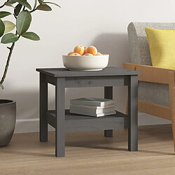 Avis vidaXL Table basse Gris 45x45x40 cm Bois massif de pin