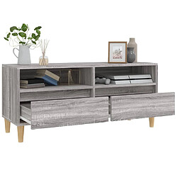 Maison Chic Meuble TV scandinave gris - Banc TV pour salon Sonoma 100x34,5x44,5 cm bois d'ingénierie -MN36948 pas cher