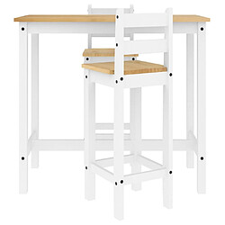 Avis vidaXL Ensemble de bar 3 pcs Blanc Bois de pin massif