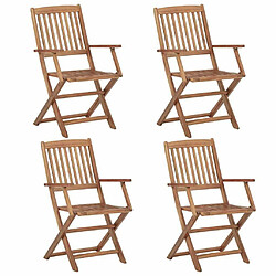 Avis Maison Chic Lot de 4 Chaises pliables de jardin avec coussins - Fauteuil d'extérieur Bois d'acacia -MN48394