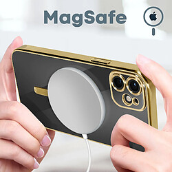 Avis Avizar Coque MagSafe pour iPhone 11 Silicone Protection Caméra Contour Chromé Or