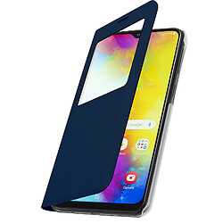 Avizar Housse Samsung Galaxy M20 Étui à Clapet Fenêtre Coque Ultra-fin Bleu nuit