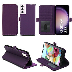 Xeptio Housse violette pour Samsung Galaxy S23 5G Etui violet Protection Portefeuille Rabat avec Porte Cartes et coque interne