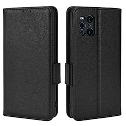 Etui en PU + TPU texture litchi, antichoc avec support, noir pour votre Oppo Find X3/Find X3 Pro