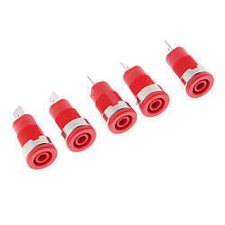 Acheter 5pcs 4mm prise banane prise de sécurité du panneau de fixation du support de liaison borne 32a rouge