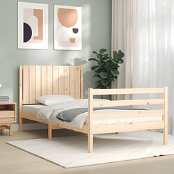 Avis Maison Chic Cadre/structure de lit et tête de lit pour adulte - Lit Moderne Chambre 100x200 cm bois massif -MN97998