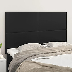 vidaXL Têtes de lit 4 pcs Noir 72x5x78/88 cm Similicuir