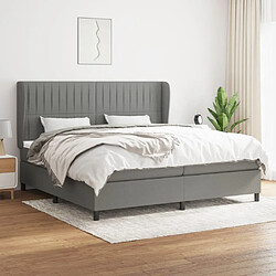 vidaXL Sommier à lattes de lit avec matelas Gris foncé 200x200cm Tissu