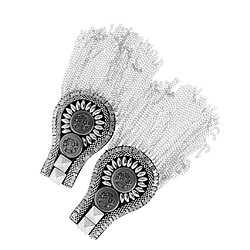 Acheter 1 paire tassel epaulette épaule plateau marque badge broche badges argent