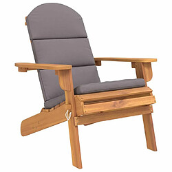 Maison Chic Chaise Relax,Fauteuil de jardin Adirondack avec coussins bois massif d'acacia -GKD11555