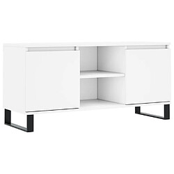 Maison Chic Meuble TV scandinave - Banc TV pour salon blanc 104x35x50 cm bois d'ingénierie -MN46330