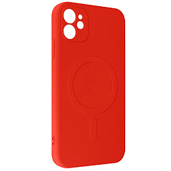 Avizar Coque Magsafe iPhone 11 Silicone Intérieur Soft-touch Mag Cover rouge