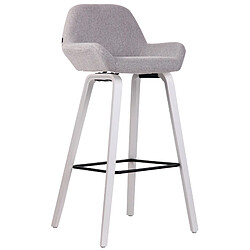 Non Tabouret de bar Newnan tissu 4 pieds structure blanc (chêne)