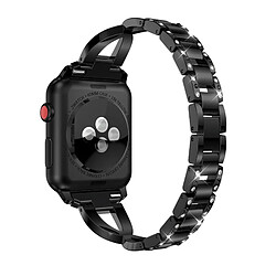 Avis Wewoo Bracelet pour montre connectée en acier inoxydable massif serti de diamants Apple Watch séries 3 et 2 et 1 38 mm Noir