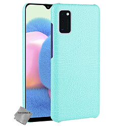 Htdmobiles Coque rigide simili cuir crocodile pour Samsung Galaxy A41 + film ecran - BLEU CLAIR