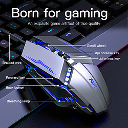 Universal Souris gaming filaire 7 boutons 3200 dpi usb silencieuse souris pc gamer souris ergonomique silencieuse avec rétroéclairage coloré pour pc portable pas cher