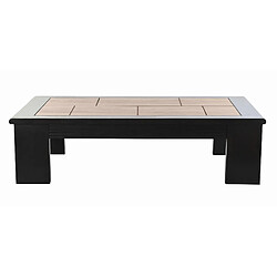 Pegane Table basse en bois d'acacia coloris naturel / noir - longueur 100 x profondeur 60 x hauteur 30 cm