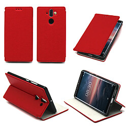 Xeptio Etui luxe Nokia 8 Sirocco 4G rouge Slim Style Cuir avec stand - Housse coque de protection Nokia8 Sirocco smartphone 2018 - Accessoires pochette case