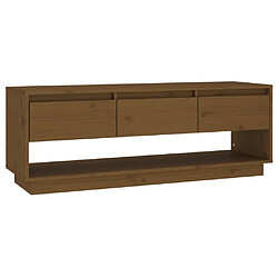 vidaXL Meuble TV Marron miel 110,5x34x40 cm Bois de pin massif