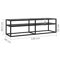 vidaXL Meuble TV Noir 140x40x40,5 cm Verre trempé pas cher