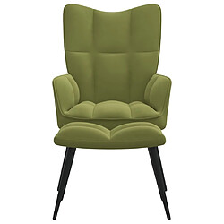 Maison Chic Chaise de relaxation | Fauteuil relax avec repose-pied Vert clair Velours -GKD23897