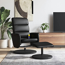 Maison Chic Fauteuil Relax pour salon, Fauteuil inclinable de massage avec repose-pied noir similicuir -GKD41679